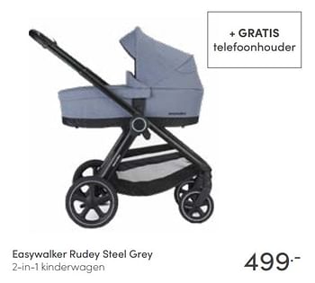 Aanbiedingen Easywalker rudey steel grey 2-in-1 kinderwagen - Easywalker - Geldig van 16/01/2022 tot 22/01/2022 bij Baby & Tiener Megastore