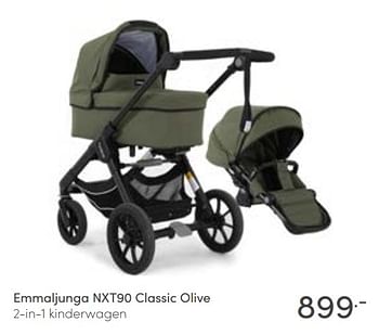 Aanbiedingen Emmaljunga nxt90 classic olive 2-in-1 kinderwagen - Emmaljunga - Geldig van 16/01/2022 tot 22/01/2022 bij Baby & Tiener Megastore