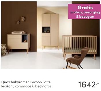 Aanbiedingen Quax babykamer cocoon latte - Quax - Geldig van 16/01/2022 tot 22/01/2022 bij Baby & Tiener Megastore
