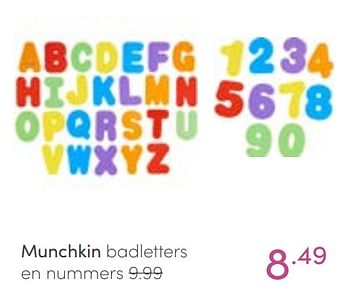 Aanbiedingen Munchkin badletters en nummers - Munchkin - Geldig van 16/01/2022 tot 22/01/2022 bij Baby & Tiener Megastore