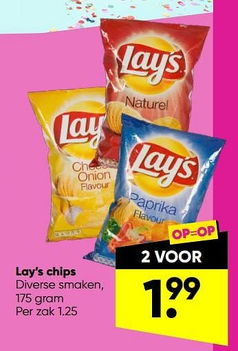 Aanbiedingen Lay’s chips - Lay's - Geldig van 14/01/2022 tot 31/01/2022 bij Big Bazar