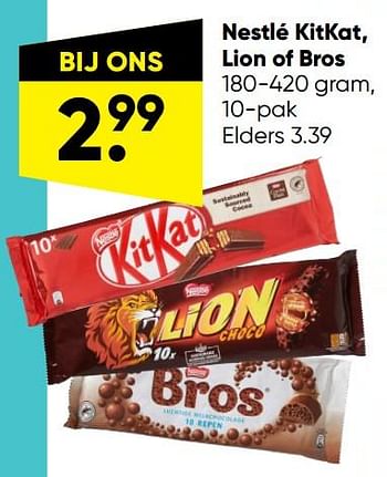 Aanbiedingen Nestlé kitkat, lion of bros - Nestlé - Geldig van 14/01/2022 tot 31/01/2022 bij Big Bazar