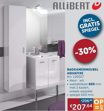 Aanbiedingen Badkamermeubel aquafixe - Allibert - Geldig van 25/01/2022 tot 28/02/2022 bij Zelfbouwmarkt