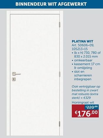 Aanbiedingen Platina wit honingraat wit - Thys - Geldig van 25/01/2022 tot 28/02/2022 bij Zelfbouwmarkt