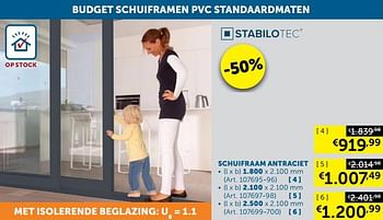 Aanbiedingen Schuifraam antraciet - Stabilotec - Geldig van 25/01/2022 tot 28/02/2022 bij Zelfbouwmarkt