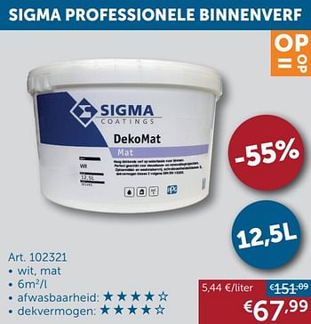 Aanbiedingen Sigma professionele binnenverf - Sigma - Geldig van 25/01/2022 tot 28/02/2022 bij Zelfbouwmarkt