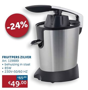 Aanbiedingen Fruitpers zilver - Huismerk - Zelfbouwmarkt - Geldig van 25/01/2022 tot 28/02/2022 bij Zelfbouwmarkt
