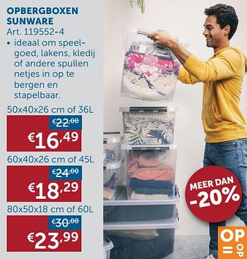 Aanbiedingen Opbergboxen sunware - Huismerk - Zelfbouwmarkt - Geldig van 25/01/2022 tot 28/02/2022 bij Zelfbouwmarkt