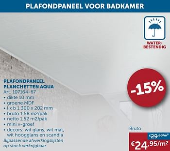Aanbiedingen Plafondpaneel planchetten aqua - Huismerk - Zelfbouwmarkt - Geldig van 25/01/2022 tot 28/02/2022 bij Zelfbouwmarkt