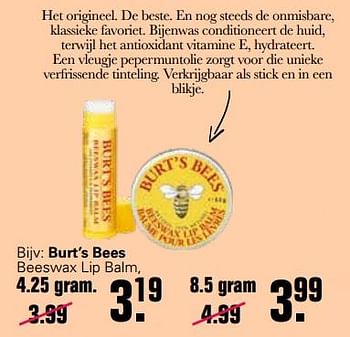 Aanbiedingen Burt’s bees beeswax lip balm - Burt`s bees - Geldig van 12/01/2022 tot 29/01/2022 bij De Online Drogist