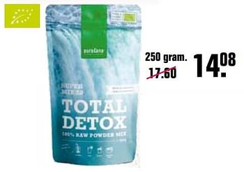 Aanbiedingen Purasana total detox 100% raw powder mix 2.0 - Purasana - Geldig van 12/01/2022 tot 29/01/2022 bij De Online Drogist