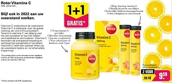 Aanbiedingen Roter vitamine c 40 bruistabletten - Roter - Geldig van 12/01/2022 tot 29/01/2022 bij De Online Drogist