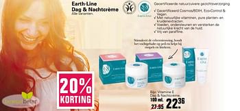 Aanbiedingen Vitamine e dag + nachtcrème - Earth-Line - Geldig van 12/01/2022 tot 29/01/2022 bij De Online Drogist