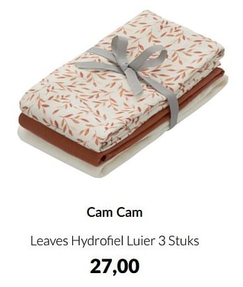 Aanbiedingen Cam cam leaves hydrofiel luier - Cam Cam  - Geldig van 18/01/2022 tot 31/01/2022 bij Babypark