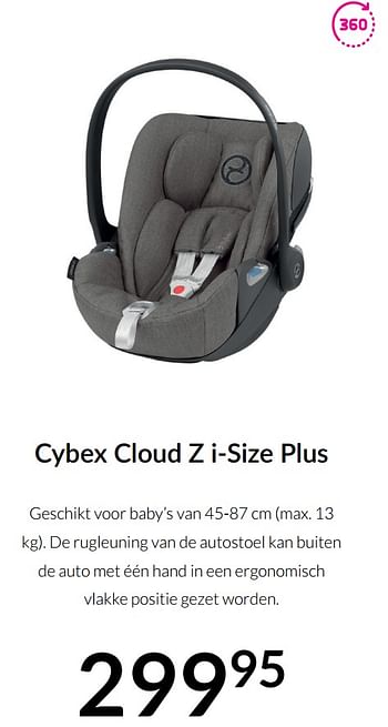 Aanbiedingen Cybex cloud z i-size plus - Cybex - Geldig van 18/01/2022 tot 31/01/2022 bij Babypark