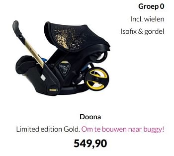 Aanbiedingen Doona limited edition gold - Doona - Geldig van 18/01/2022 tot 31/01/2022 bij Babypark
