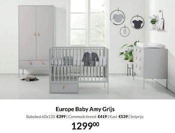 Aanbiedingen Europe baby amy grijs - Europe baby - Geldig van 18/01/2022 tot 31/01/2022 bij Babypark
