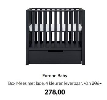 Aanbiedingen Europe baby box mees met lade - Europe baby - Geldig van 18/01/2022 tot 31/01/2022 bij Babypark