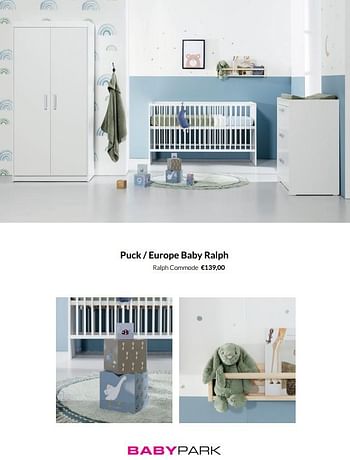 Aanbiedingen Europe baby ralph commode - Europe baby - Geldig van 18/01/2022 tot 31/01/2022 bij Babypark
