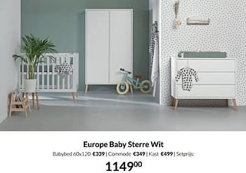 Aanbiedingen Europe baby sterre wit - Europe baby - Geldig van 18/01/2022 tot 31/01/2022 bij Babypark