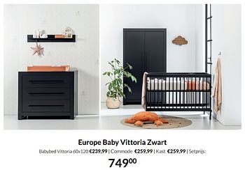 Aanbiedingen Europe baby vittoria zwart - Europe baby - Geldig van 18/01/2022 tot 31/01/2022 bij Babypark