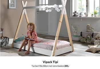 Aanbiedingen Vipack tipi tipi bed - Vipack - Geldig van 18/01/2022 tot 31/01/2022 bij Babypark