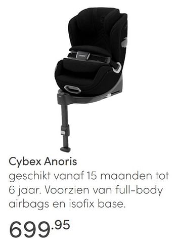 Aanbiedingen Cybex anoris - Cybex - Geldig van 23/01/2022 tot 29/01/2022 bij Baby & Tiener Megastore