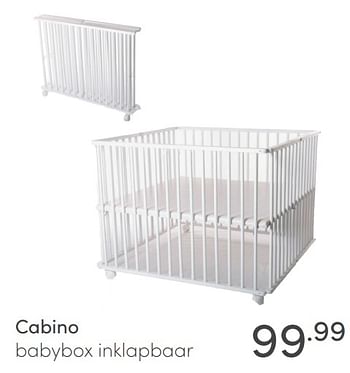 Aanbiedingen Cabino babybox inklapbaar - Cabino - Geldig van 23/01/2022 tot 29/01/2022 bij Baby & Tiener Megastore