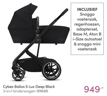 Aanbiedingen Cybex balios s lux deep black 3-in-1 kinderwagen - Cybex - Geldig van 23/01/2022 tot 29/01/2022 bij Baby & Tiener Megastore