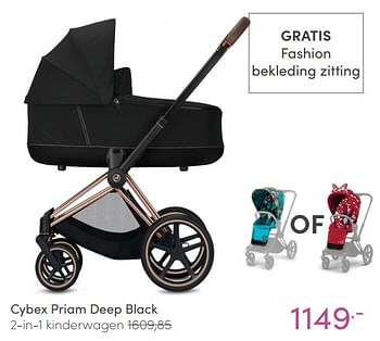 Aanbiedingen Cybex priam deep black 2-in-1 kinderwagen - Cybex - Geldig van 23/01/2022 tot 29/01/2022 bij Baby & Tiener Megastore