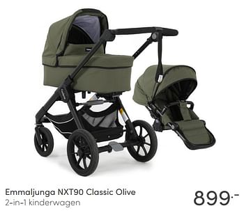 Aanbiedingen Emmaljunga nxt90 classic olive 2-in-1 kinderwagen - Emmaljunga - Geldig van 23/01/2022 tot 29/01/2022 bij Baby & Tiener Megastore
