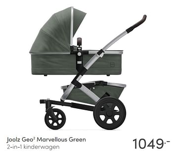 Aanbiedingen Joolz geo2 marvellous green 2-in-1 kinderwagen - Joolz - Geldig van 23/01/2022 tot 29/01/2022 bij Baby & Tiener Megastore