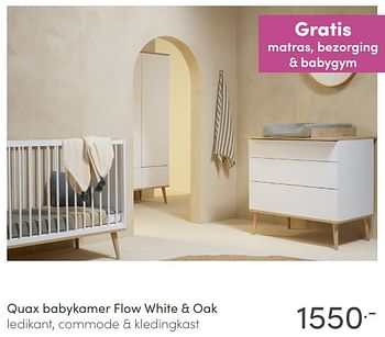 Aanbiedingen Quax babykamer flow white + oak - Quax - Geldig van 23/01/2022 tot 29/01/2022 bij Baby & Tiener Megastore