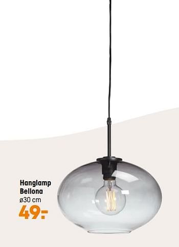 Aanbiedingen Hanglamp bellona - Huismerk - Kwantum - Geldig van 24/01/2022 tot 13/02/2022 bij Kwantum