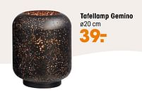 Aanbiedingen Tafellamp gemino - Huismerk - Kwantum - Geldig van 24/01/2022 tot 13/02/2022 bij Kwantum