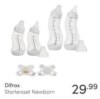 Aanbiedingen Difrax startersset newborn - Difrax - Geldig van 23/01/2022 tot 29/01/2022 bij Baby & Tiener Megastore