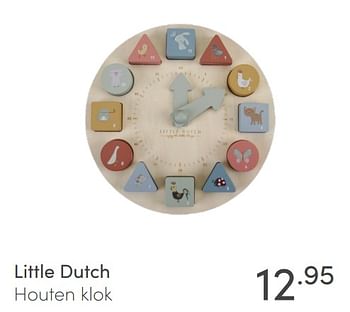 Aanbiedingen Little dutch houten klok - Little Dutch - Geldig van 23/01/2022 tot 29/01/2022 bij Baby & Tiener Megastore