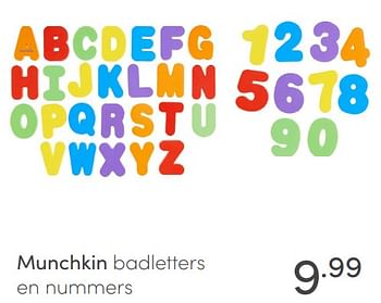 Aanbiedingen Munchkin badletters en nummers - Munchkin - Geldig van 23/01/2022 tot 29/01/2022 bij Baby & Tiener Megastore