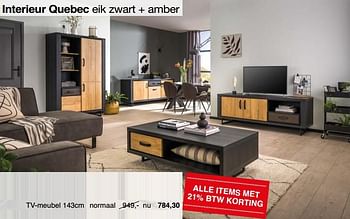 Aanbiedingen Interieur quebec tv-meubel - Huismerk - Woon Square - Geldig van 24/01/2022 tot 29/01/2022 bij Woon Square