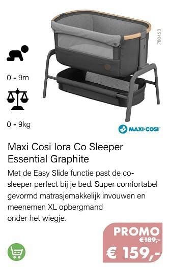 Aanbiedingen Maxi cosi iora co sleeper essential graphite - Maxi-cosi - Geldig van 01/02/2022 tot 28/02/2022 bij Multi Bazar