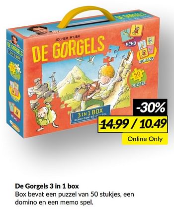 Aanbiedingen De gorgels 3 in 1 box - Just Games - Geldig van 30/01/2022 tot 06/02/2022 bij Boekenvoordeel