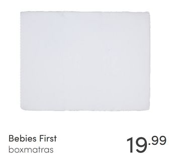 Aanbiedingen Bebies first boxmatras - bebiesfirst - Geldig van 30/01/2022 tot 05/02/2022 bij Baby & Tiener Megastore