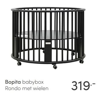 Aanbiedingen Bopita babybox rondo met wielen - Bopita - Geldig van 30/01/2022 tot 05/02/2022 bij Baby & Tiener Megastore