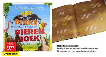 Aanbiedingen Het dikke dierenboek - Huismerk - Boekenvoordeel - Geldig van 30/01/2022 tot 06/02/2022 bij Boekenvoordeel
