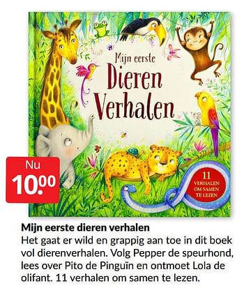 Aanbiedingen Mijn eerste dieren verhalen - Huismerk - Boekenvoordeel - Geldig van 30/01/2022 tot 06/02/2022 bij Boekenvoordeel