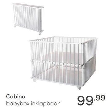 Aanbiedingen Cabino babybox inklapbaar - Cabino - Geldig van 30/01/2022 tot 05/02/2022 bij Baby & Tiener Megastore