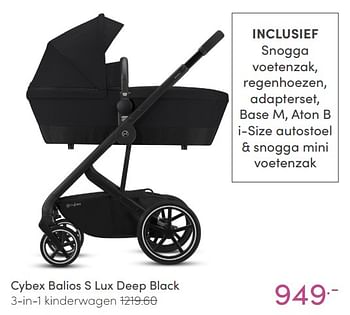 Aanbiedingen Cybex balios s lux deep black 3-in-1 kinderwagen - Cybex - Geldig van 30/01/2022 tot 05/02/2022 bij Baby & Tiener Megastore