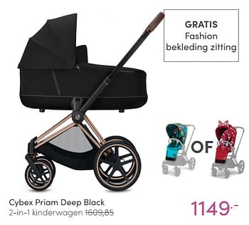 Aanbiedingen Cybex priam deep black 2-in-1 kinderwagen - Cybex - Geldig van 30/01/2022 tot 05/02/2022 bij Baby & Tiener Megastore