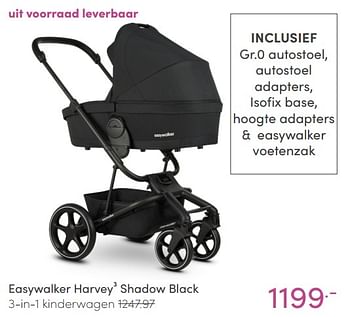 Aanbiedingen Easywalker harvey3 shadow black 3-in-1 kinderwagen - Easywalker - Geldig van 30/01/2022 tot 05/02/2022 bij Baby & Tiener Megastore