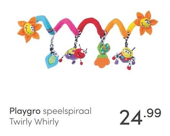 Aanbiedingen Playgro speelspiraal twirly whirly - Playgro - Geldig van 30/01/2022 tot 05/02/2022 bij Baby & Tiener Megastore